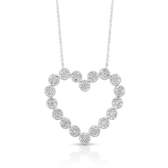 3/4 Ctw Cluster Diamond Heart Pendant