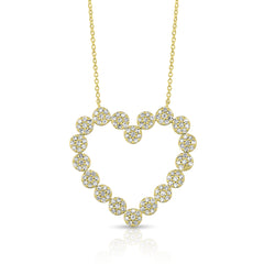 3/4 Ctw Cluster Diamond Heart Pendant