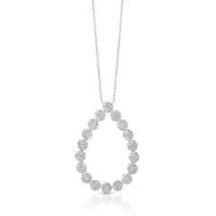 1/2 Ctw Cluster Diamond Pear Pendant