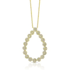 3/4 Ctw Cluster Diamond Pear Pendant