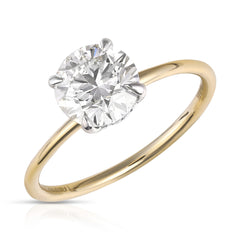 2 Round Center Lab Grown Diamond Hidden Halo Solitaire Ring