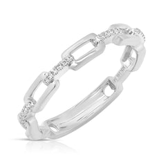 Paper Clip Link Diamond Band