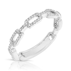 Paper Clip Link Pave Diamond Band