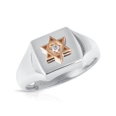 Square Signet Ring With Letter