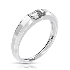 3/4 Ct Emerald Cut Lab Grown Diamond Mens Ring