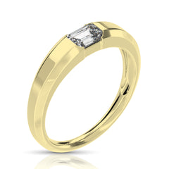 3/4 Ct Emerald Cut Lab Grown Diamond Mens Ring