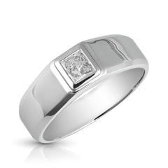 3/4 Ct Princess Cut Lab Grown Diamond Mens Ring