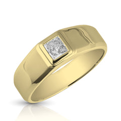 3/4 Ct Princess Cut Lab Grown Diamond Mens Ring