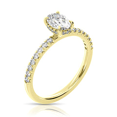 3/4 Ct Oval Center Lab Grown Diamond Hidden Halo Ring