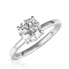 1 1/2 Ct Round Center Lab Grown Diamond Solitaire Engagement Ring