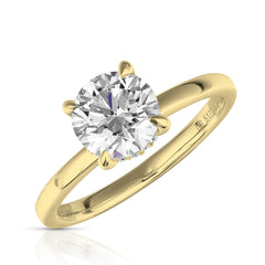 1 1/2 Ct Round Center Lab Grown Diamond Solitaire Engagement Ring