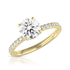 1 Ct Round Center One-Row Lab Grown Diamond Engagement Ring