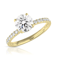 1 1/2 Ct Round Center One-Row Lab Grown Diamond Engagement Ring