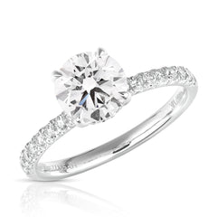 2 Ct Round Center One-Row Lab Grown Diamond Engagement Ring