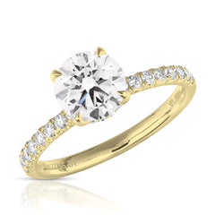 2 Ct Round Center One-Row Lab Grown Diamond Engagement Ring