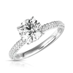 1 Ct Round Center Three-Row Lab Grown Diamond Engagement Ring