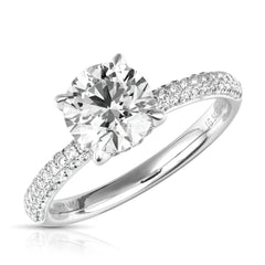 2 Ct Round Center Three-Row Lab Grown Diamond Engagement Ring