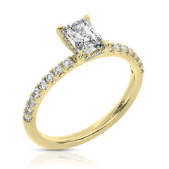 3/4 Ct Radiant Center Lab Grown Diamond Hidden Halo Ring