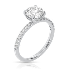 3/4 Ct Round Center Lab Grown Diamond Hidden Halo Ring
