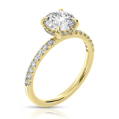 3/4 Ct Round Center Lab Grown Diamond Hidden Halo Ring